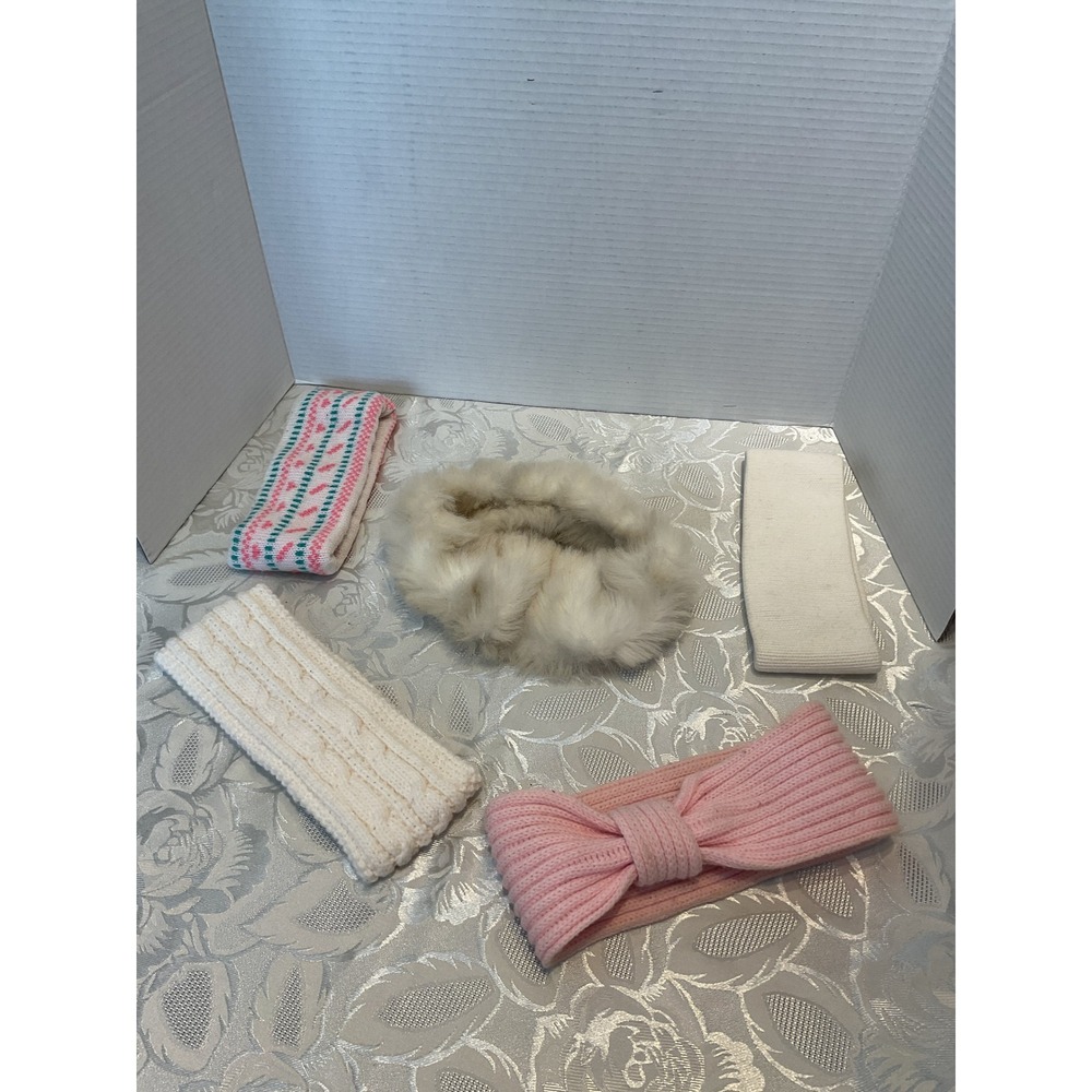 Unbranded Headband Set Women OS Multicolor Excellent Faux Fur Knit Winter 5pc